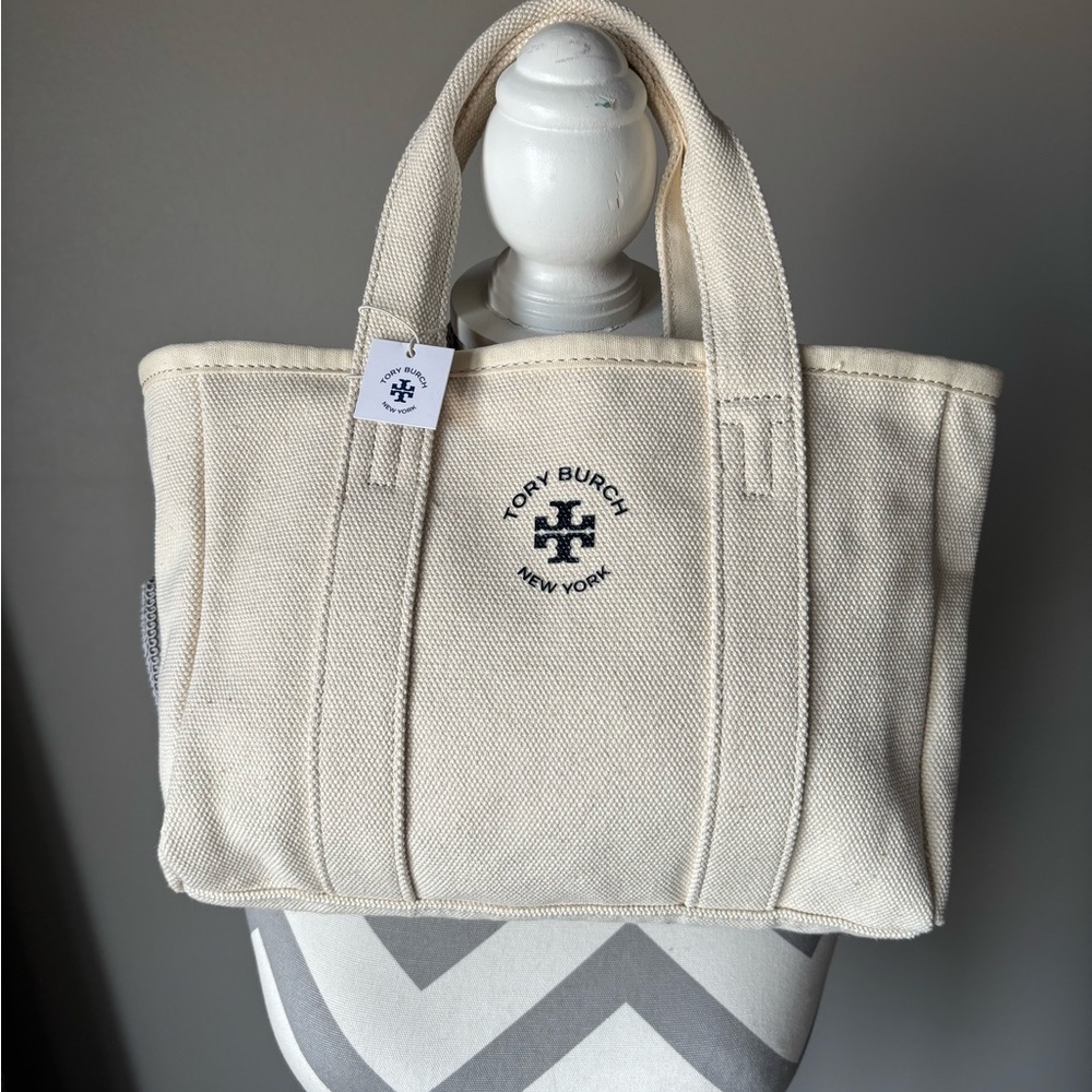 Tory Burch Cream Canvas mini Tote Bag